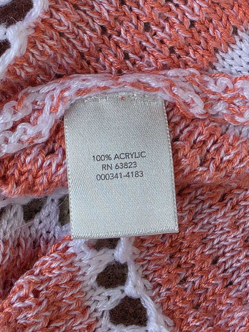 Christopher & Banks XL Coral Open Knit Cardigan Lightweight Boho - Picture 7 of 10